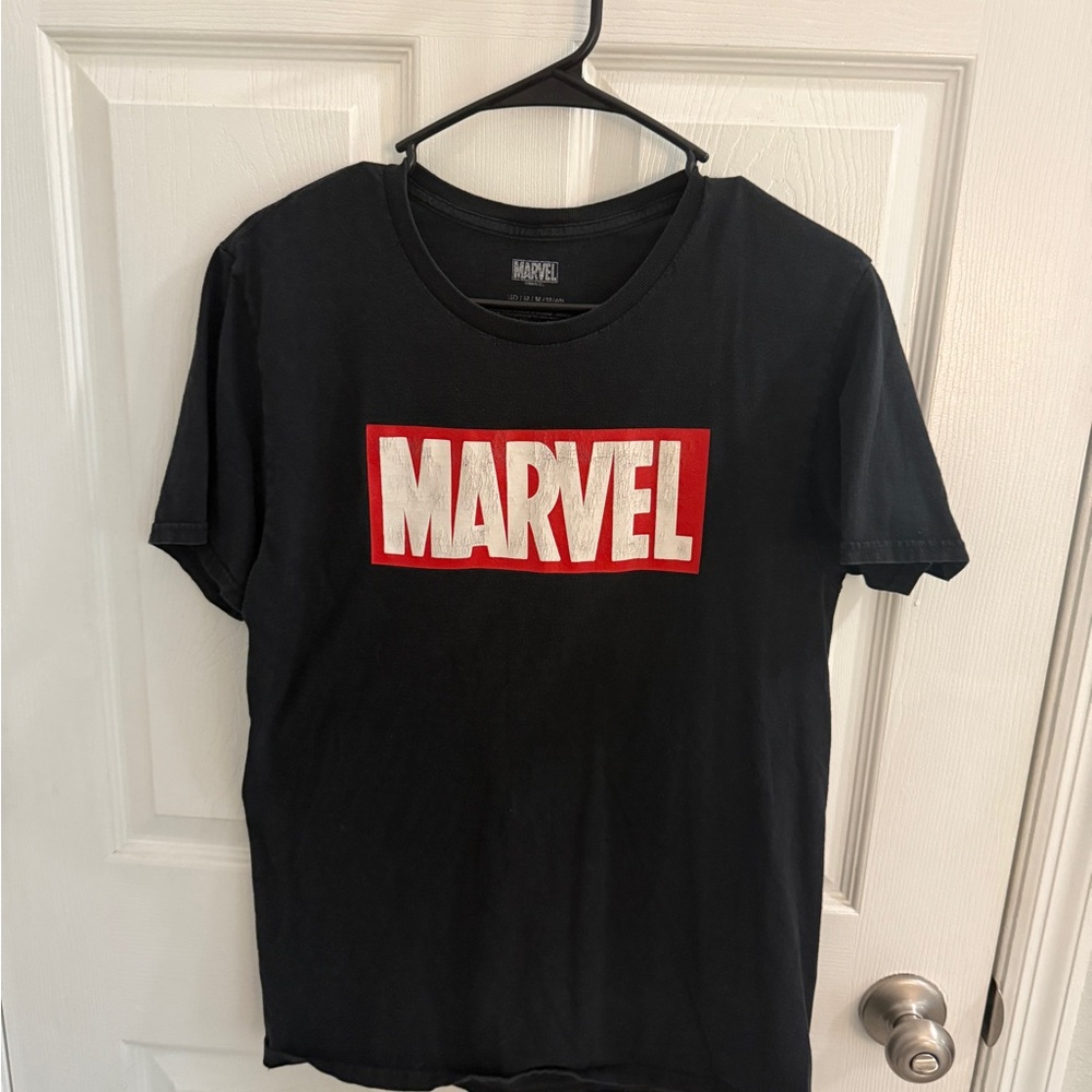 Marvel Black Tee with White Logo